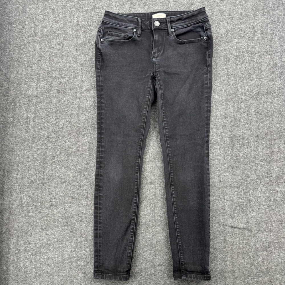 Loft Outlet Curvy Skinny Jeans Womens 0 Charcoal Gray Dark Wash Mid Rise Stretch